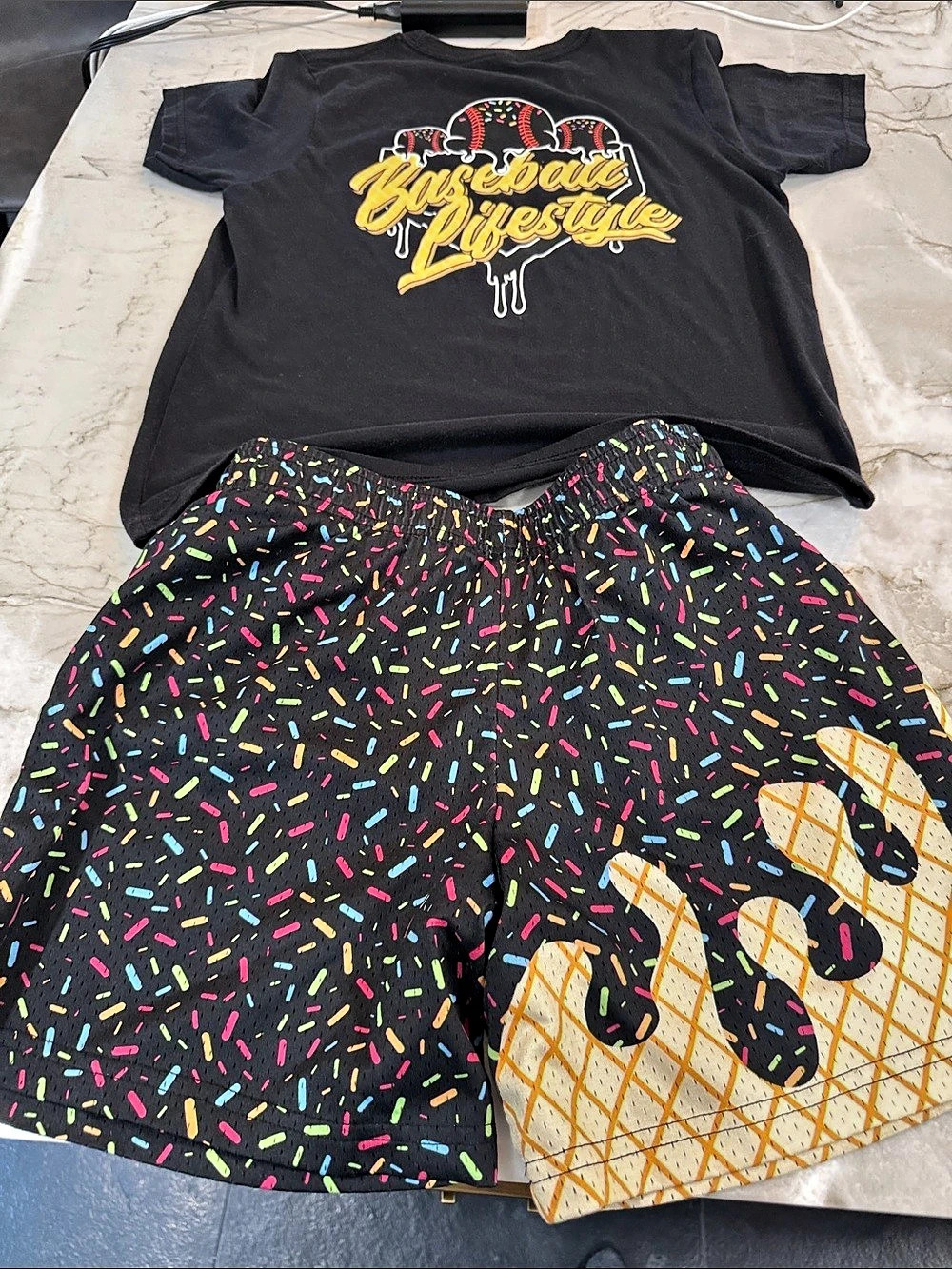 Baseball Lifestyle 101 Apparel Matching ice cream Set Black Size Youth Large